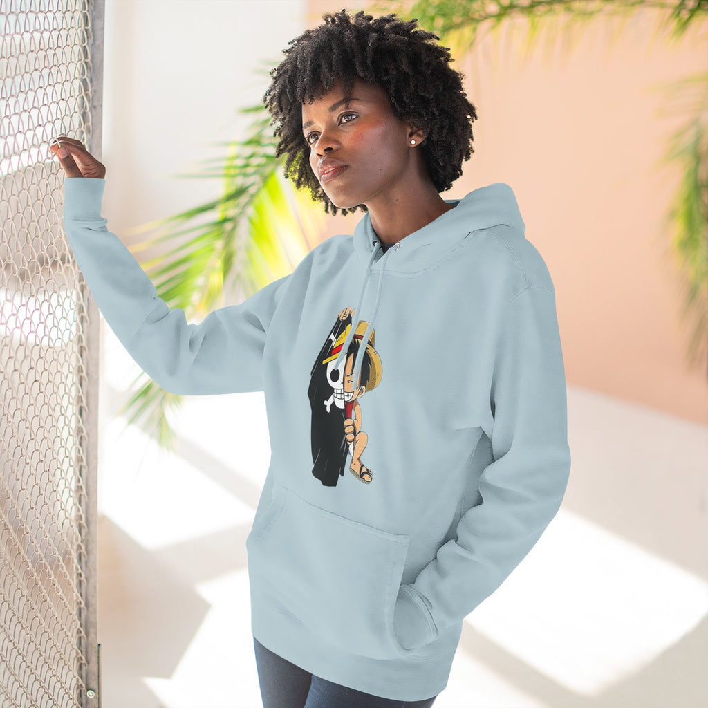 Three-Panel Fleece Hoodie
