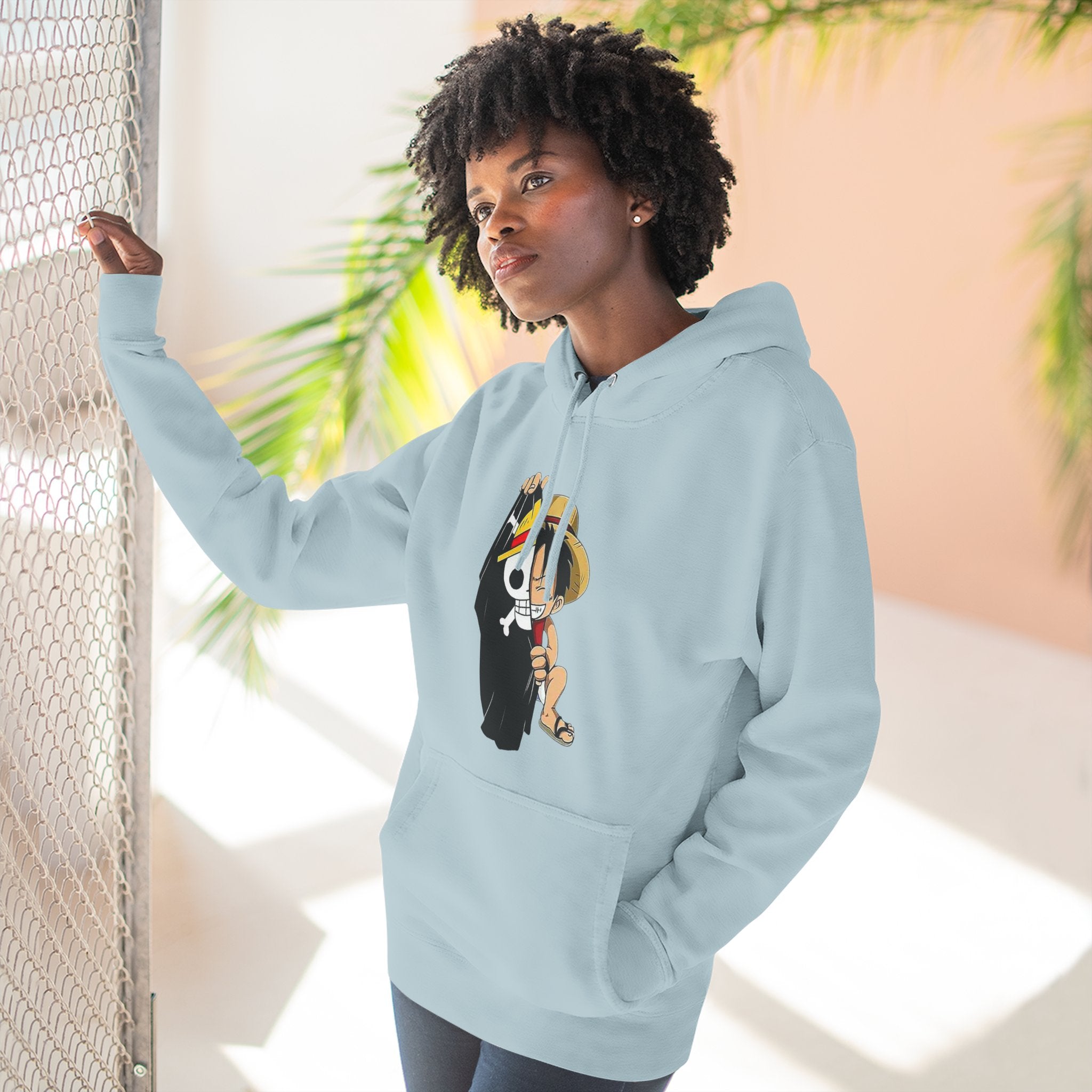Three-Panel Fleece Hoodie