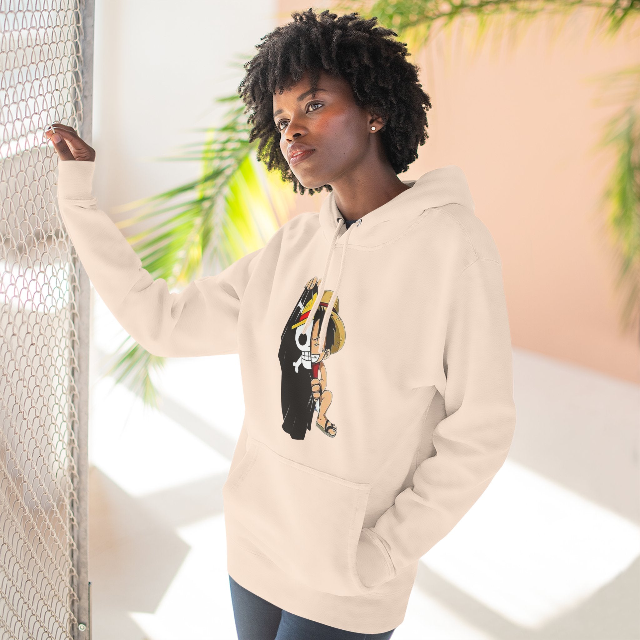 Three-Panel Fleece Hoodie