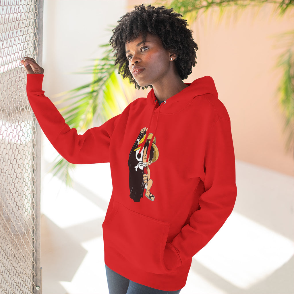 Three-Panel Fleece Hoodie