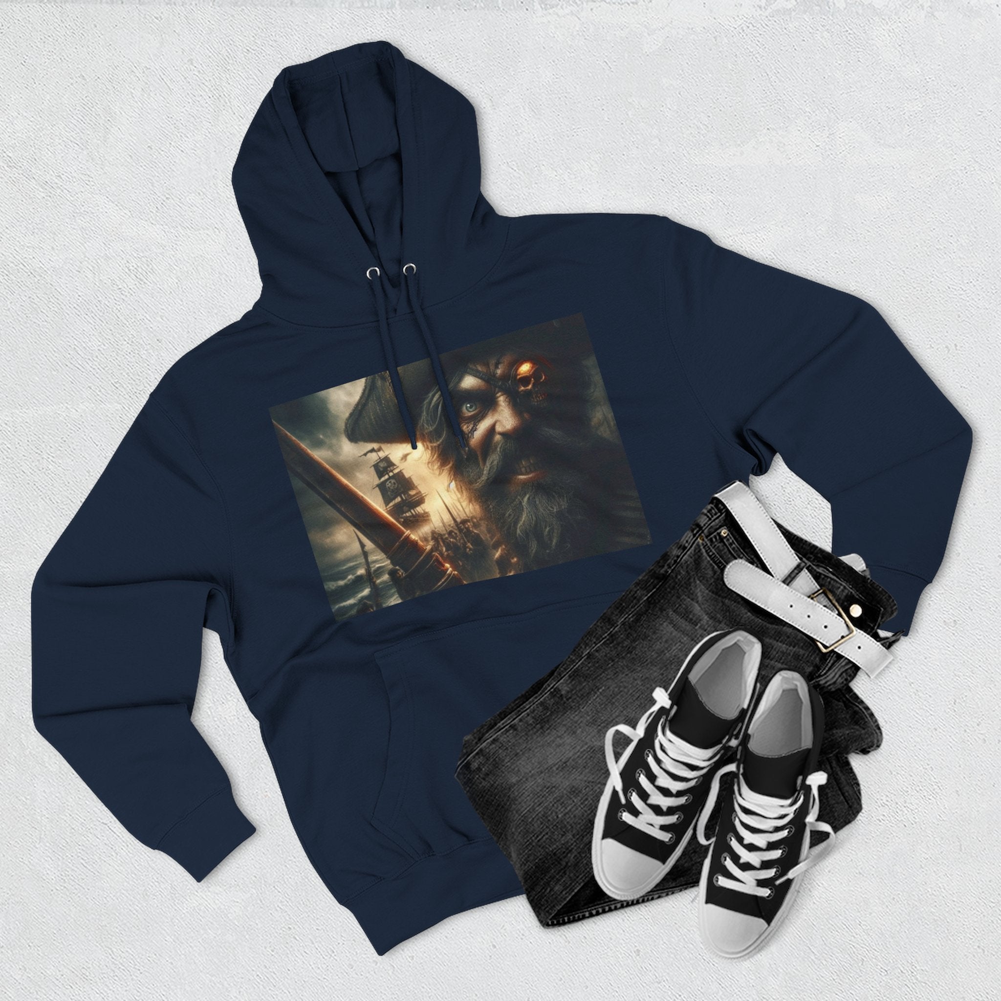 Three-Panel Fleece Hoodie