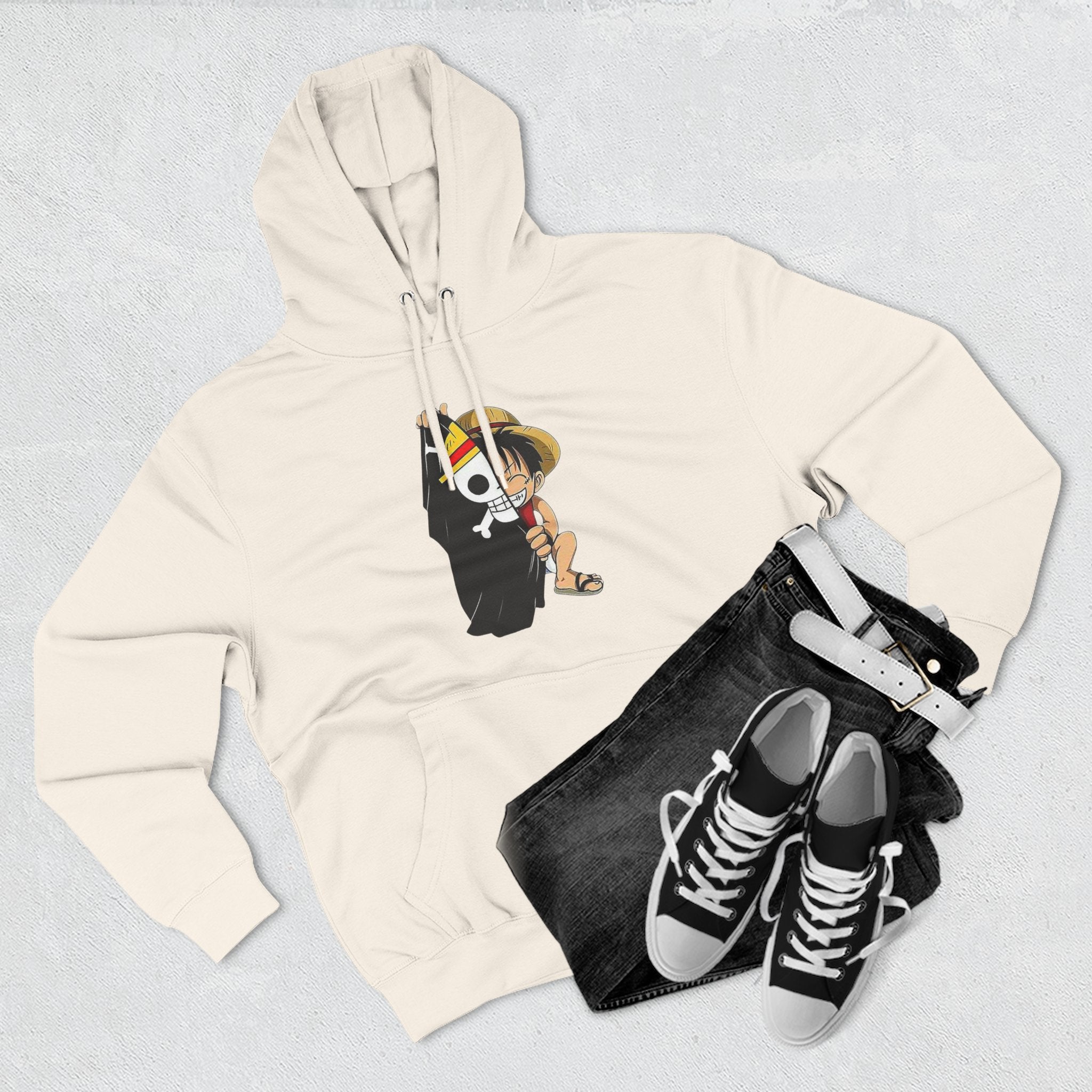 Three-Panel Fleece Hoodie