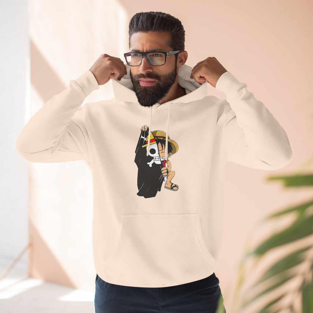 Three-Panel Fleece Hoodie