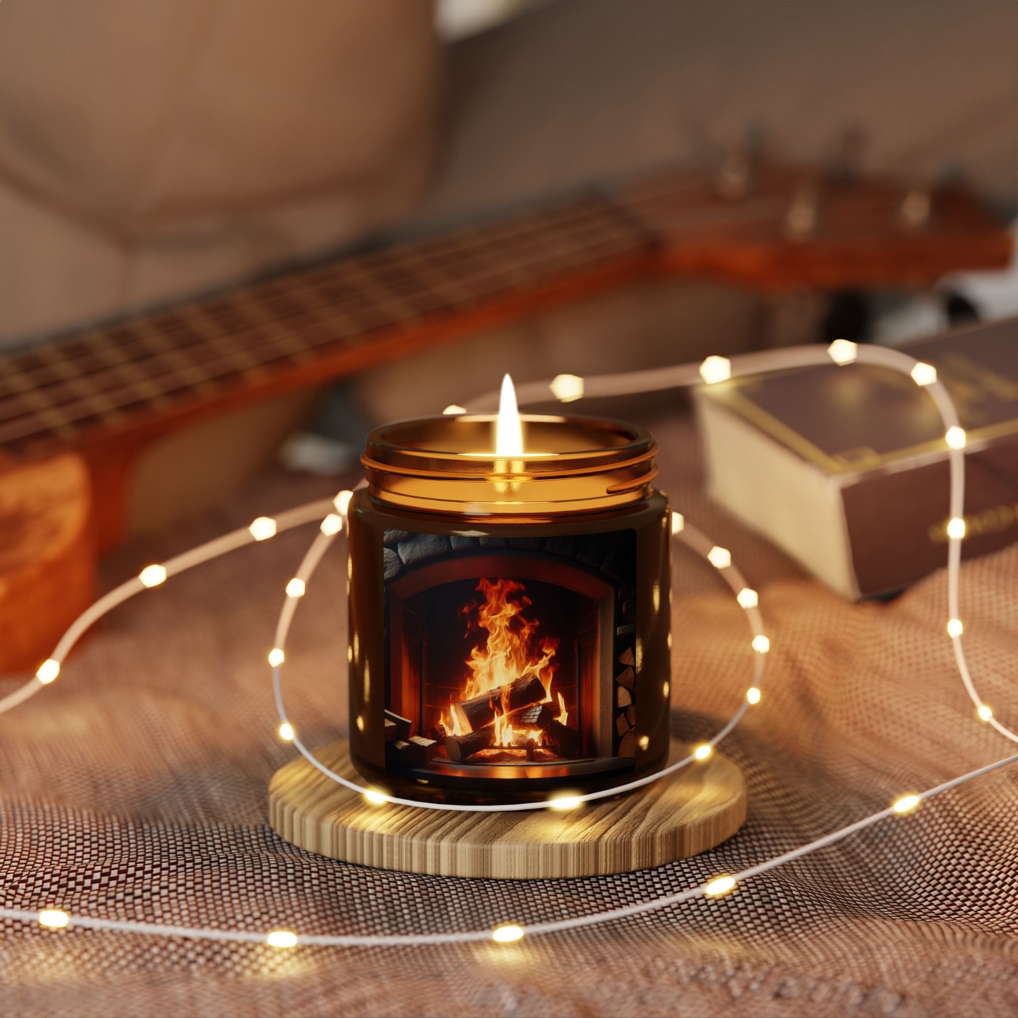Scented Soy Candle (Multi-Size, Amber Jar)