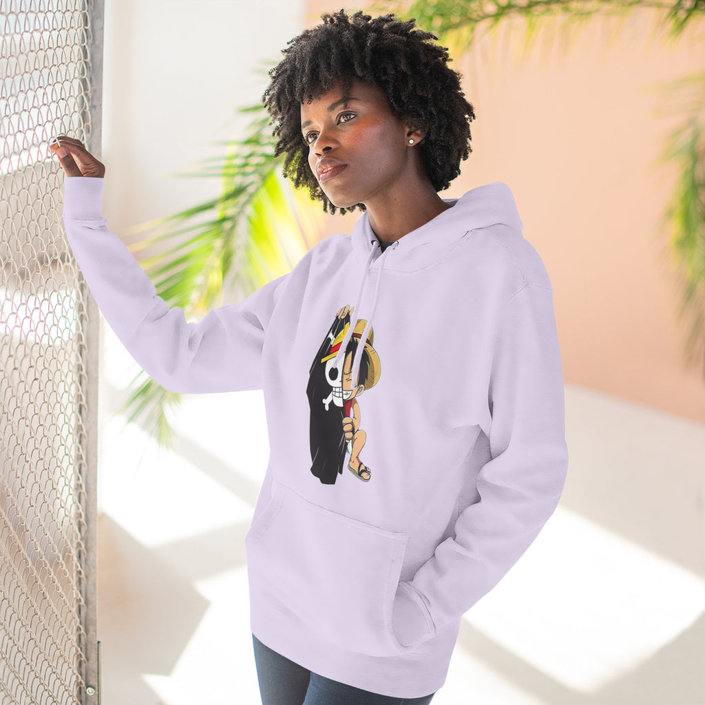 Three-Panel Fleece Hoodie