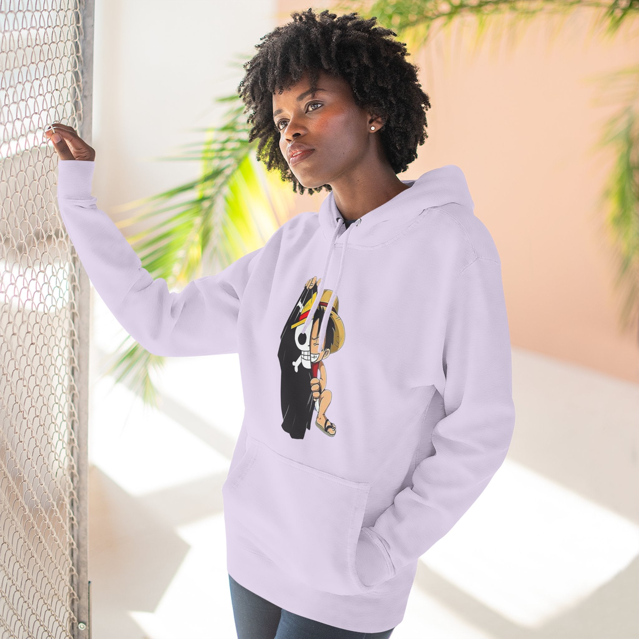 Three-Panel Fleece Hoodie