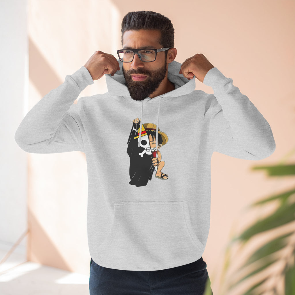 Three-Panel Fleece Hoodie