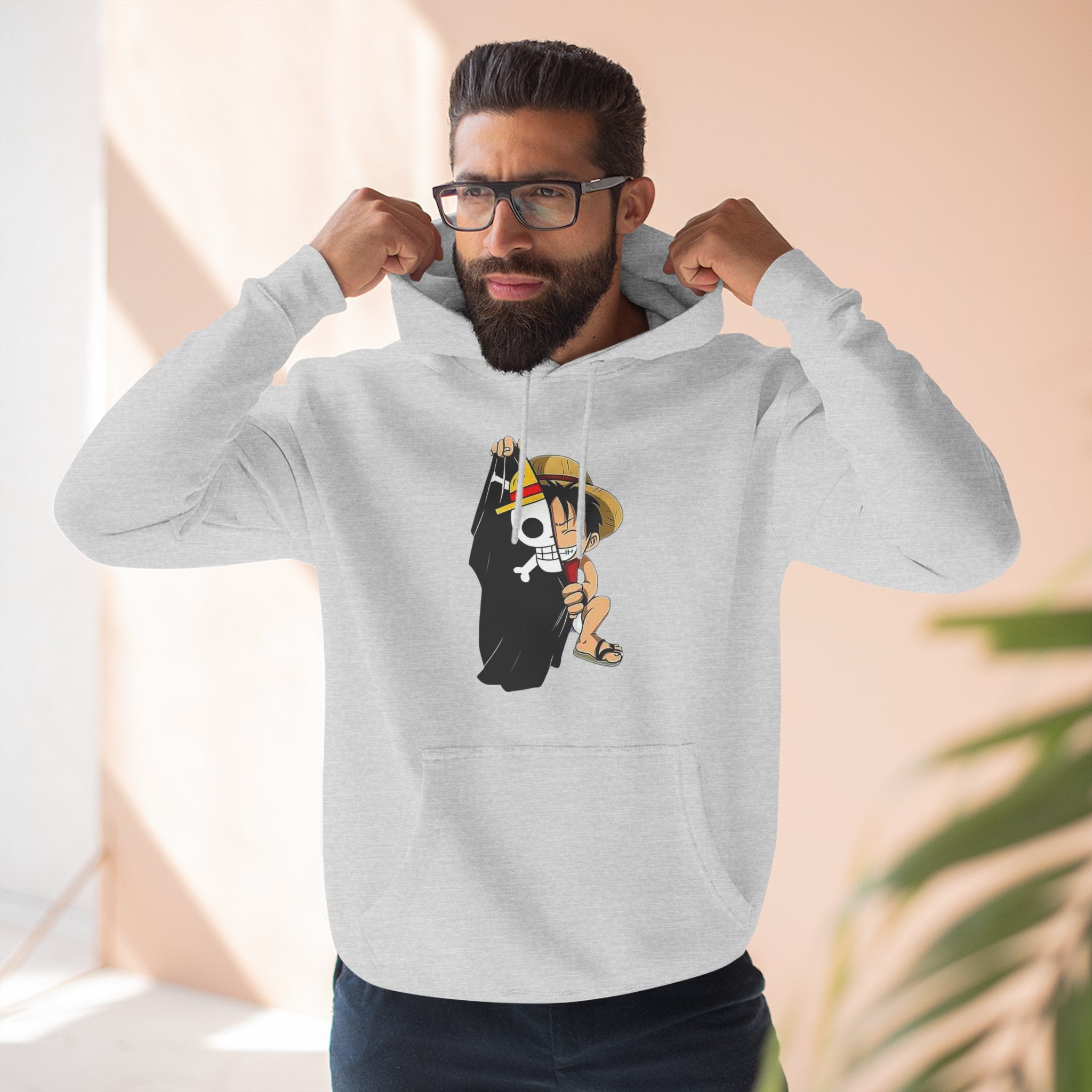 Three-Panel Fleece Hoodie