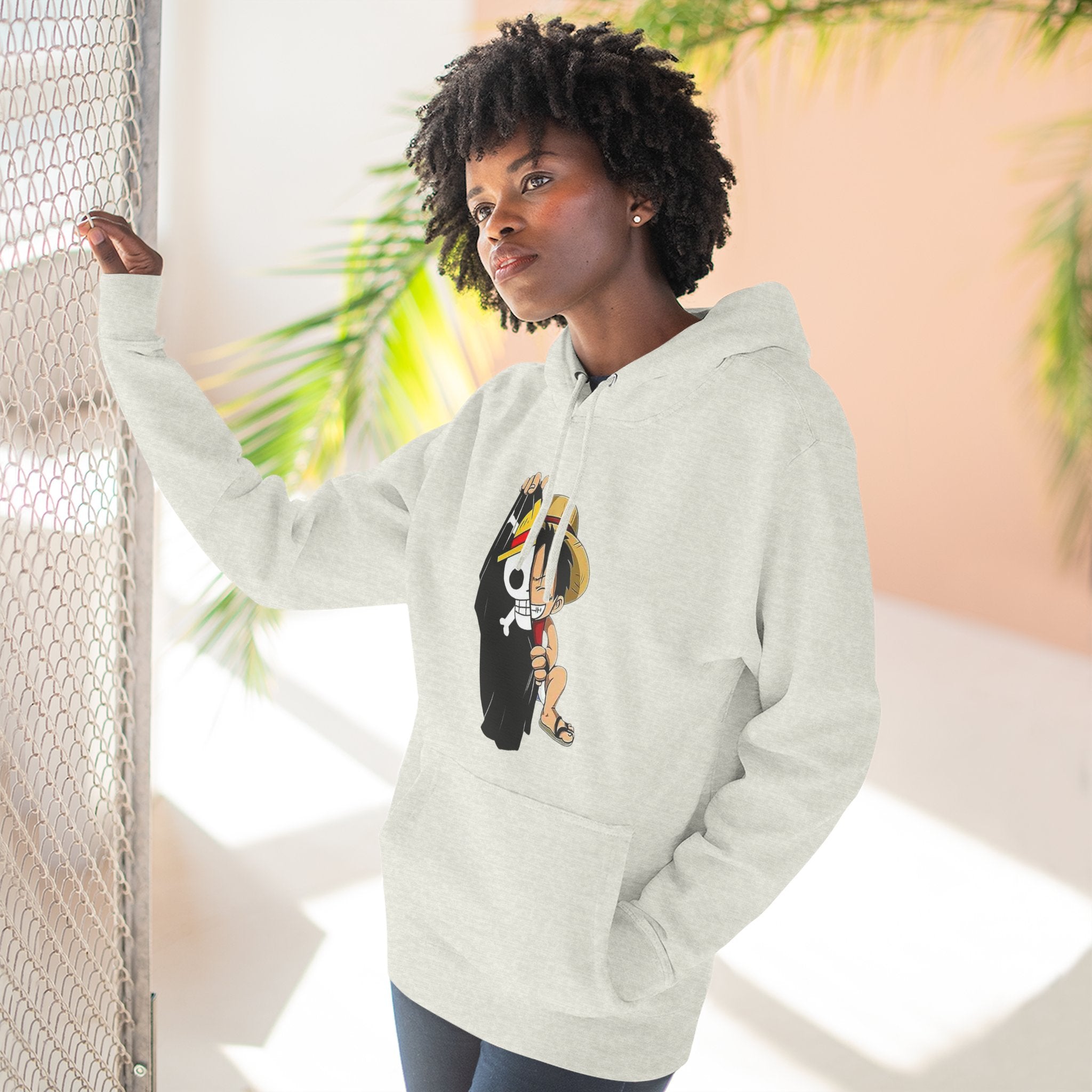 Three-Panel Fleece Hoodie