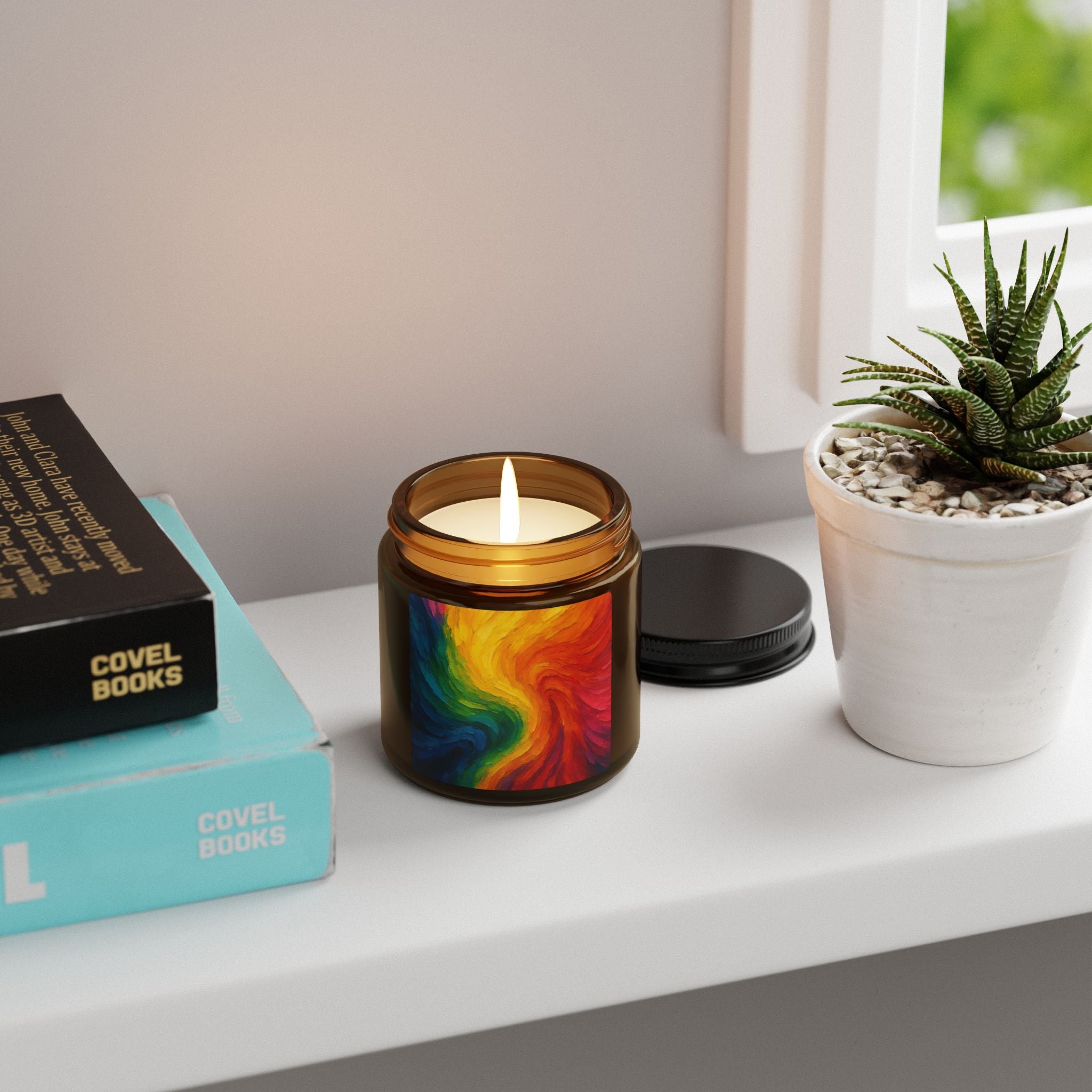 Scented Soy Candle (Multi-Size, Amber Jar)