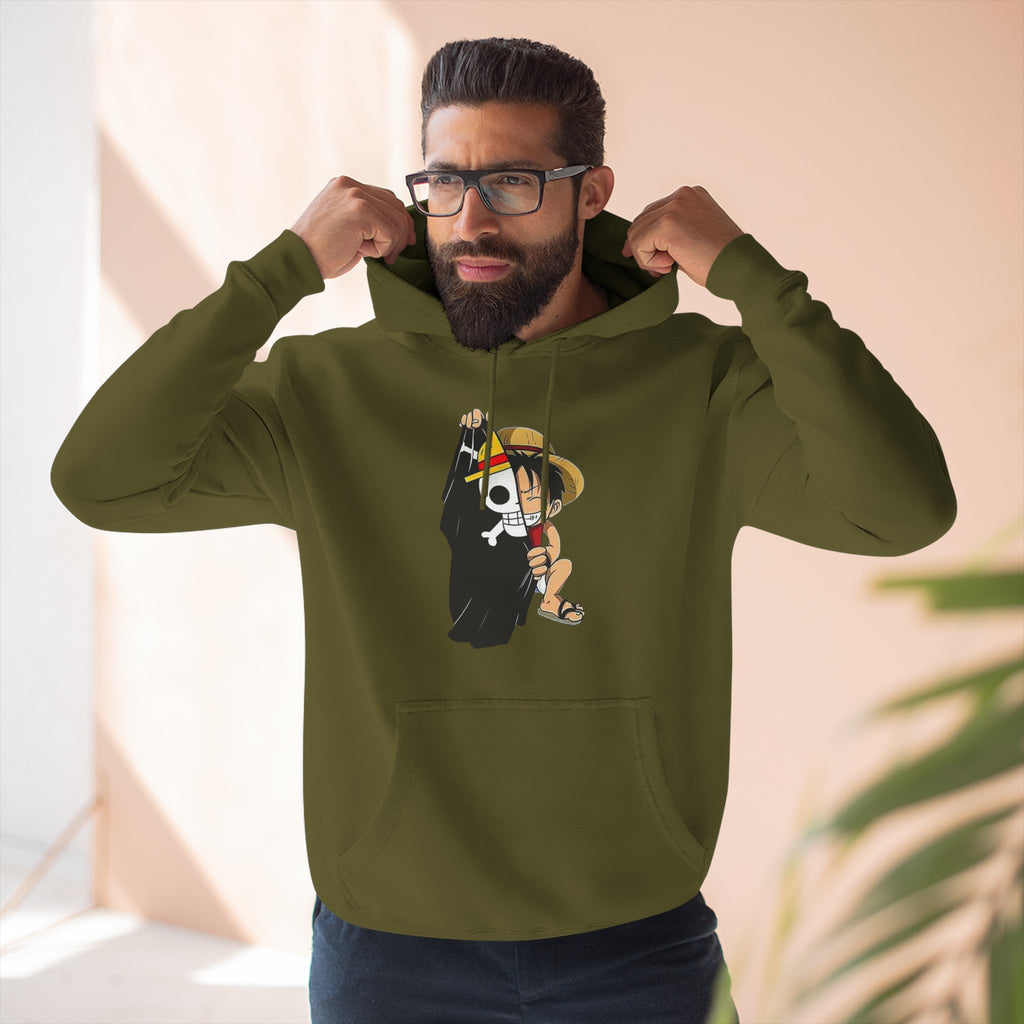 Three-Panel Fleece Hoodie