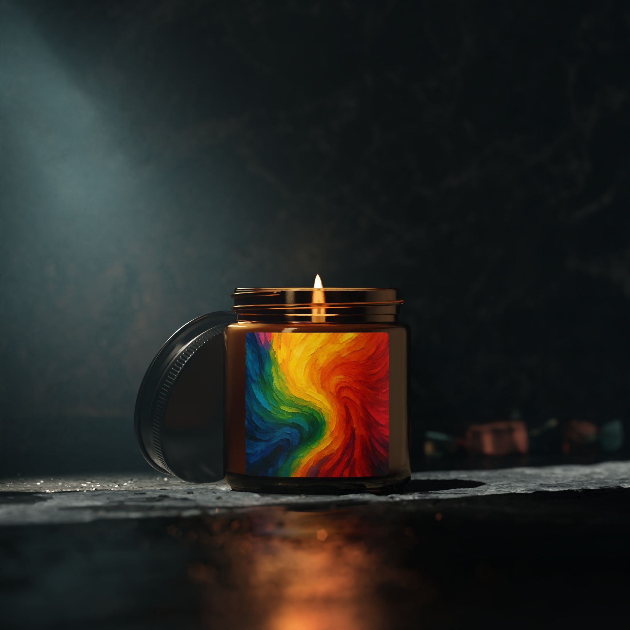 Scented Soy Candle (Multi-Size, Amber Jar)