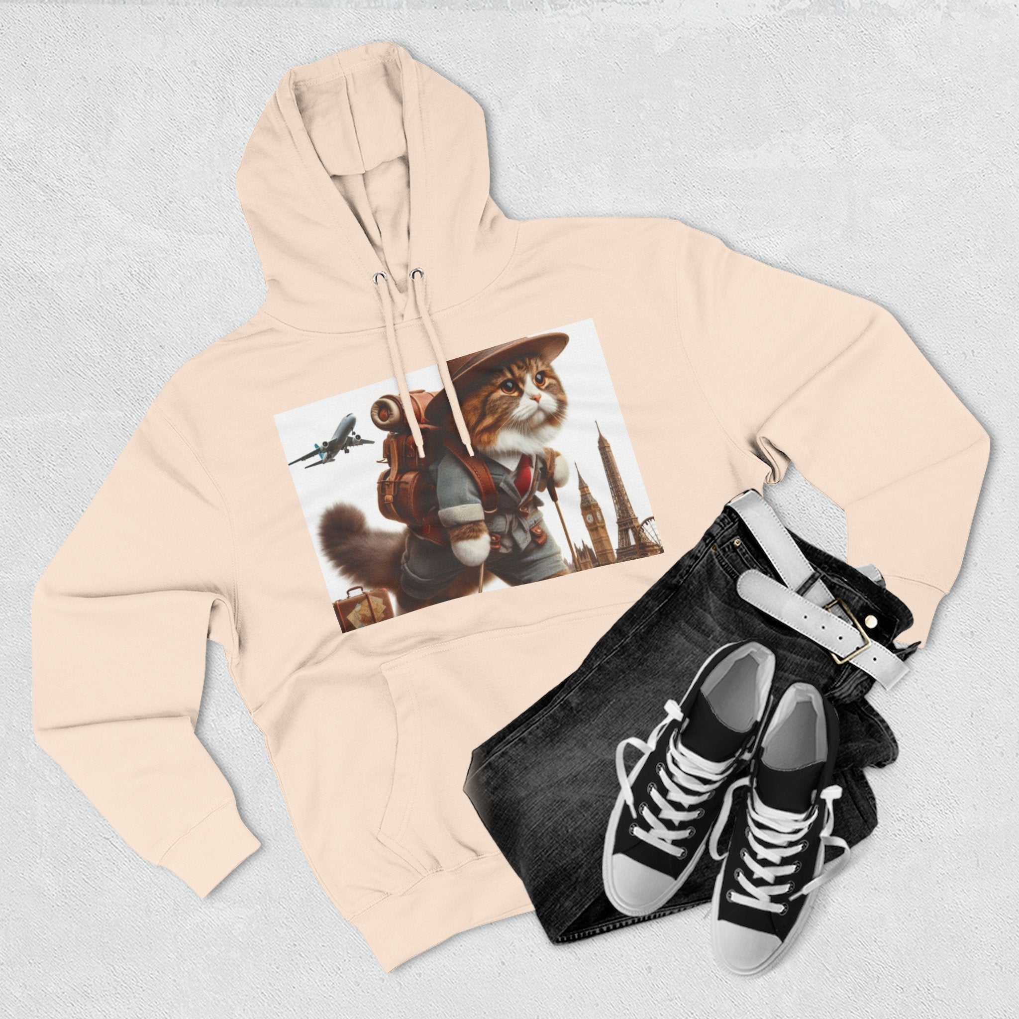 Three-Panel Fleece Hoodie