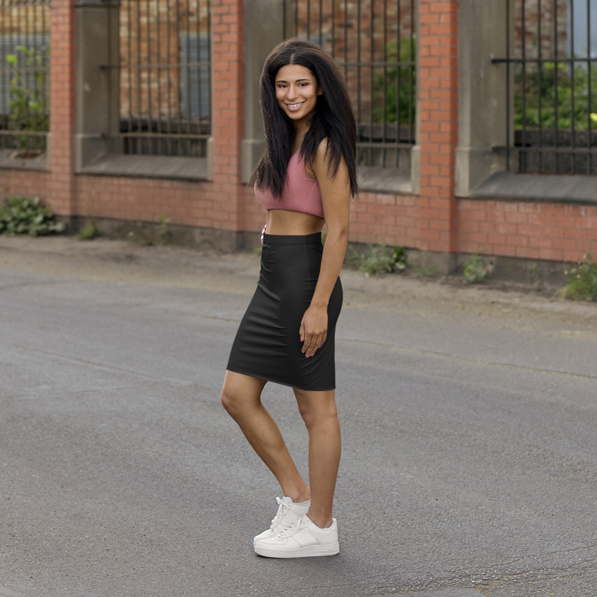 Women's Mid-Waist Pencil Skirt (AOP)