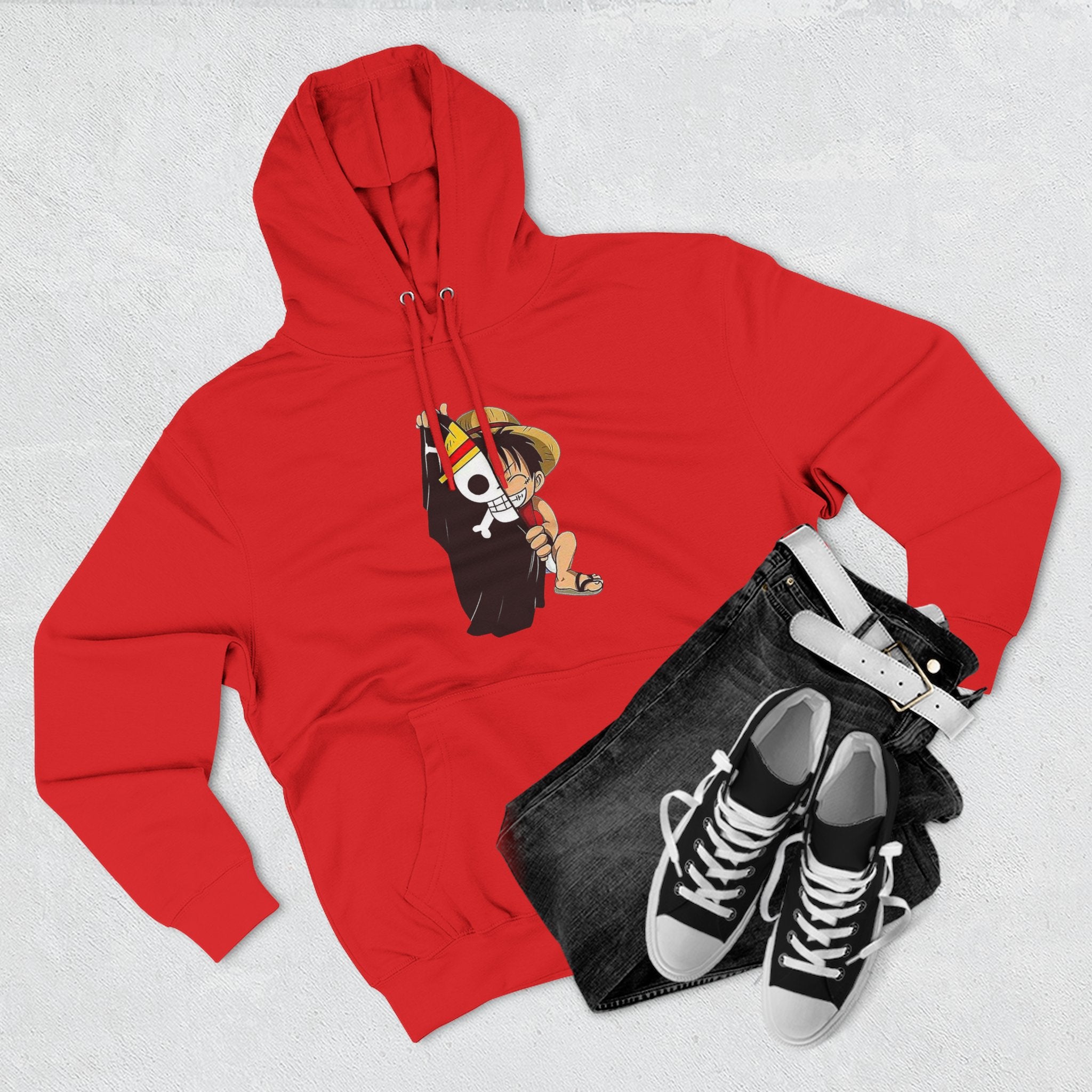 Three-Panel Fleece Hoodie