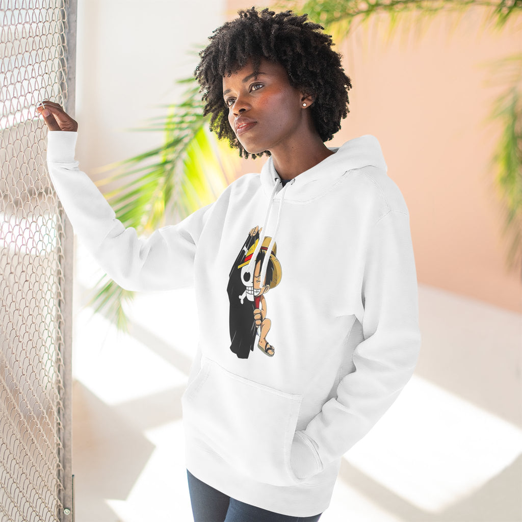 Three-Panel Fleece Hoodie