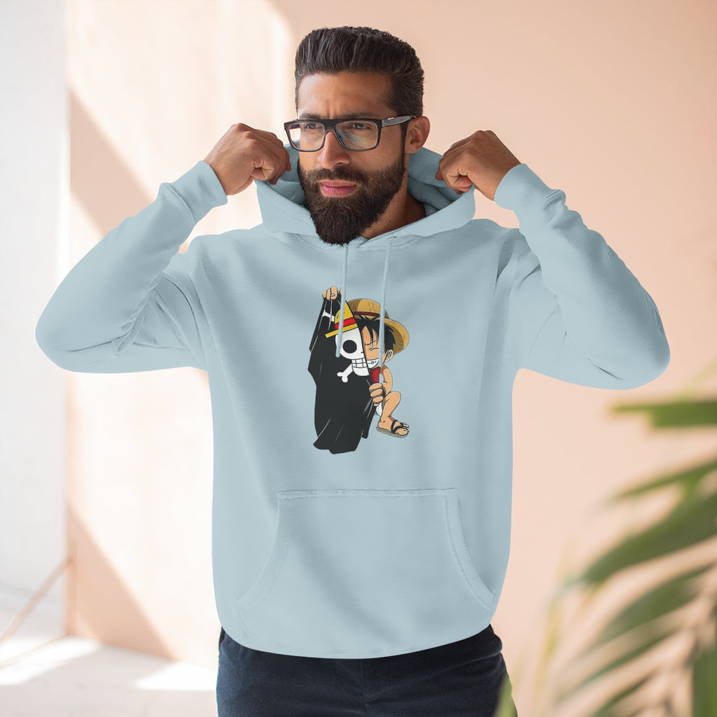 Three-Panel Fleece Hoodie
