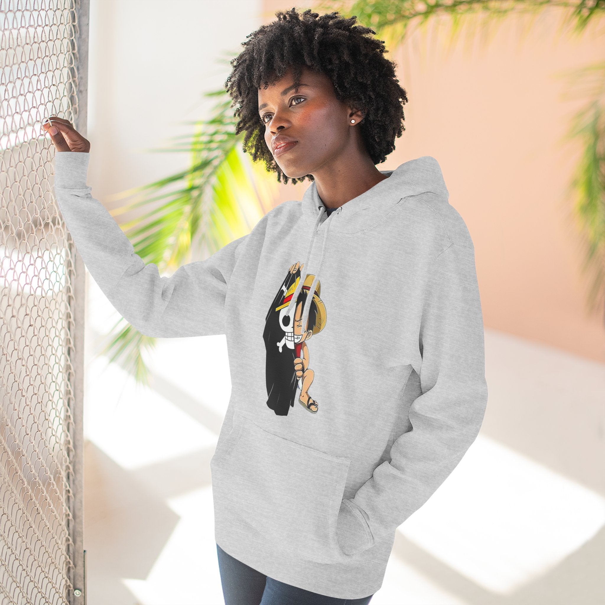 Three-Panel Fleece Hoodie