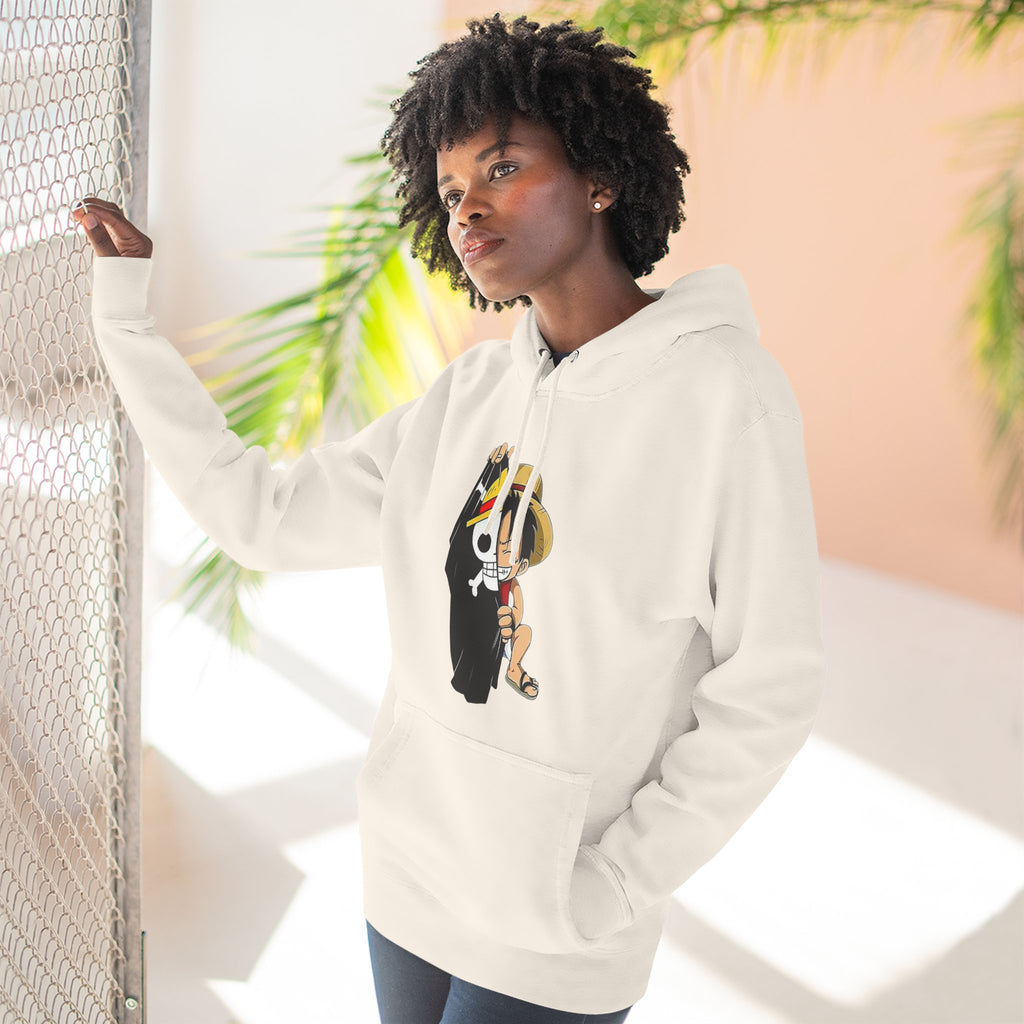 Three-Panel Fleece Hoodie